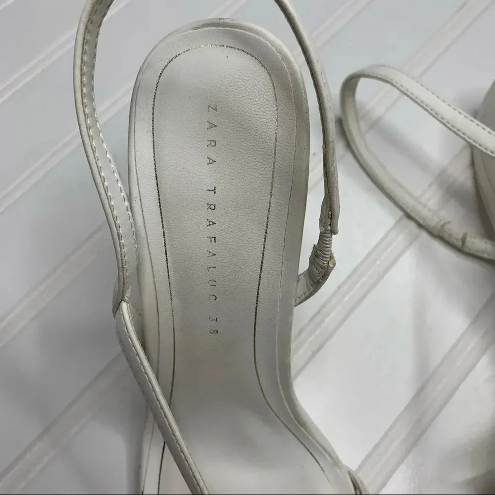 Zara Square Heel Strappy Sandals - Picture 3 of 9